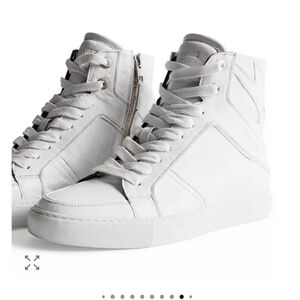 Zadig & Voltaire White High-Top Sneakers with Zipper